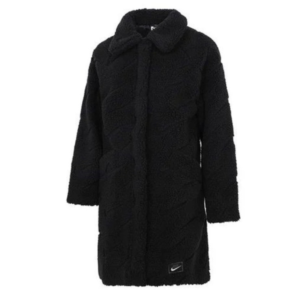 Nike Women's Polar Fleece Casual Coat Black DD5089-010, Small